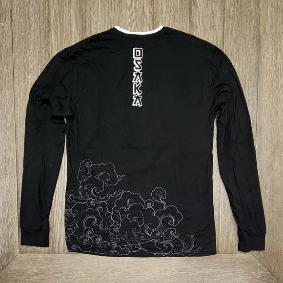 🐉⚫️ Osaka Japan Dragon Unisex Black Longsleeve Shirt Size Small ⚫️ 🐉 - Picture 5 of 6
